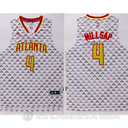 Camiseta Millsap #4 Atlanta Hawks Blanco - Haga un click en la imagen para cerrar